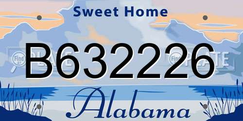 B632226 Alabama License Plate