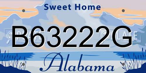 B63222G Alabama License Plate