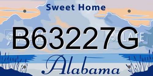 B63227G Alabama License Plate