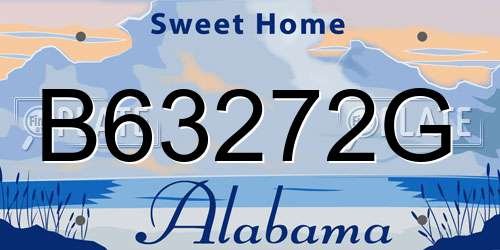 B63272G Alabama License Plate
