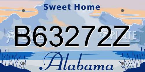B63272Z Alabama License Plate