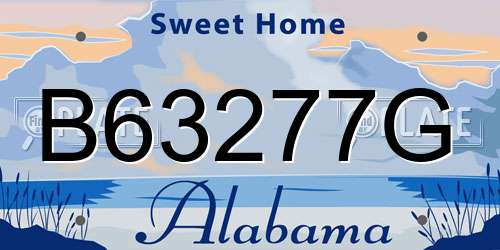 B63277G Alabama License Plate