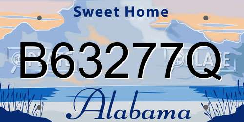 B63277Q Alabama License Plate
