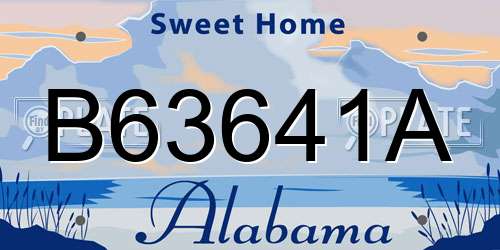 B63641A Alabama License Plate