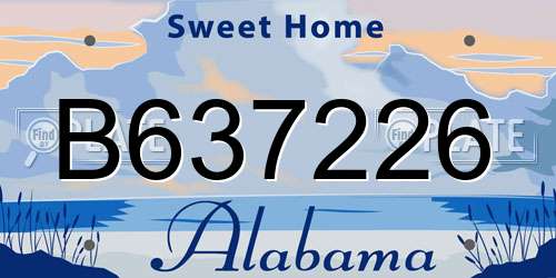 B637226 Alabama License Plate