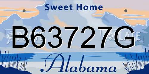 B63727G Alabama License Plate