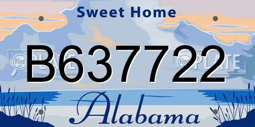 B637722 Alabama License Plate