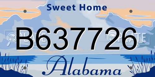 B637726 Alabama License Plate