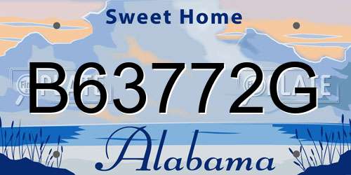 B63772G Alabama License Plate