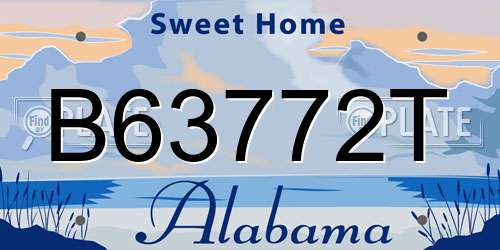 B63772T Alabama License Plate