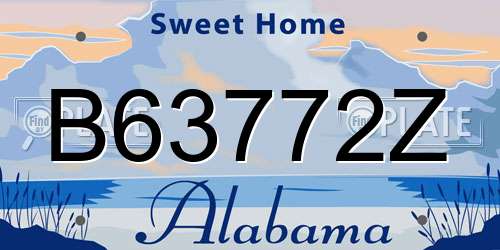 B63772Z Alabama License Plate