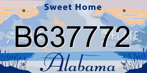 B637772 Alabama License Plate