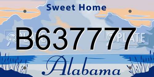 B637777 Alabama License Plate