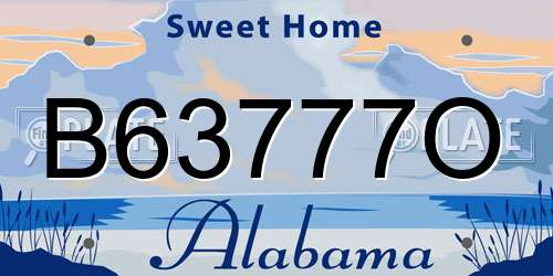 B63777O Alabama License Plate