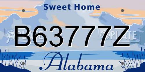 B63777Z Alabama License Plate