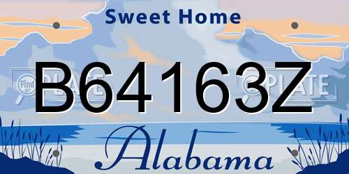 B64163Z Alabama License Plate