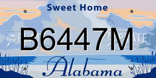 B6447M Alabama License Plate