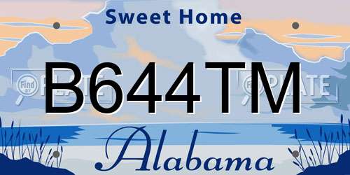 B644TM Alabama License Plate