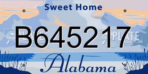 B645217 Alabama License Plate