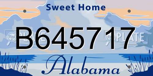 B645717 Alabama License Plate
