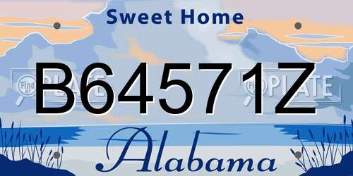 B64571Z Alabama License Plate