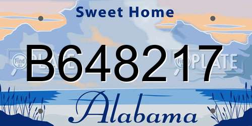 B648217 Alabama License Plate