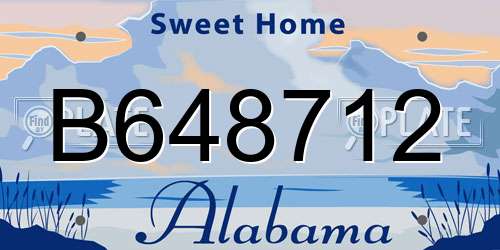 B648712 Alabama License Plate