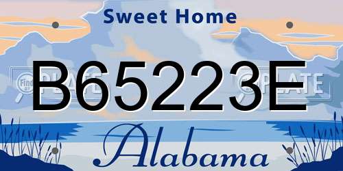 B65223E Alabama License Plate
