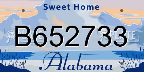B652733 Alabama License Plate