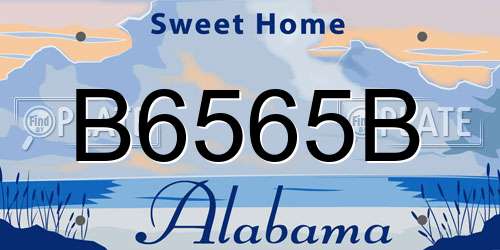 B6565B Alabama License Plate