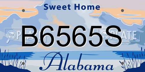 B6565S Alabama License Plate