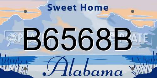 B6568B Alabama License Plate