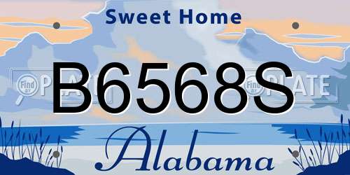 B6568S Alabama License Plate