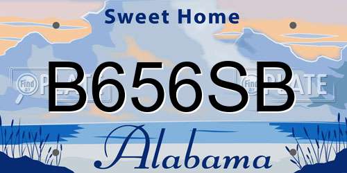 B656SB Alabama License Plate