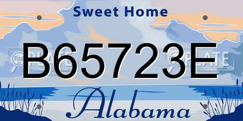 B65723E Alabama License Plate