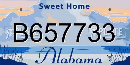 B657733 Alabama License Plate