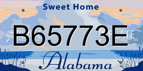 B65773E Alabama License Plate