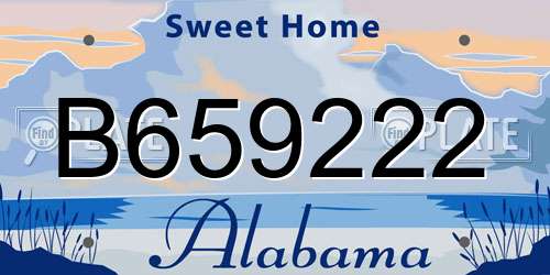 B659222 Alabama License Plate