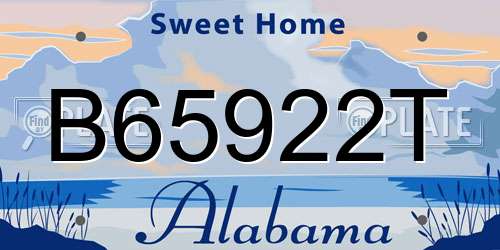 B65922T Alabama License Plate