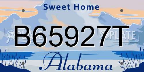 B65927T Alabama License Plate