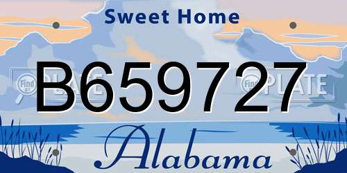 B659727 Alabama License Plate