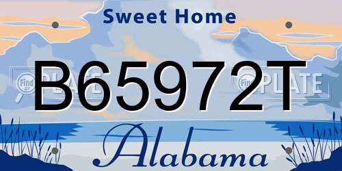 B65972T Alabama License Plate