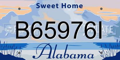 B65976I Alabama License Plate