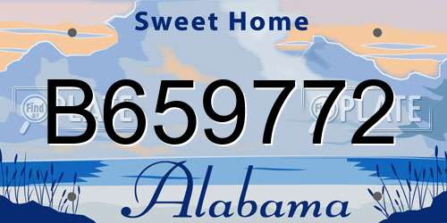 B659772 Alabama License Plate