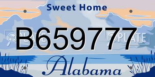 B659777 Alabama License Plate