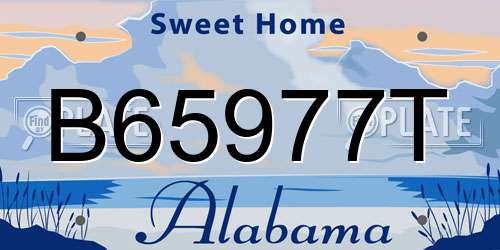 B65977T Alabama License Plate