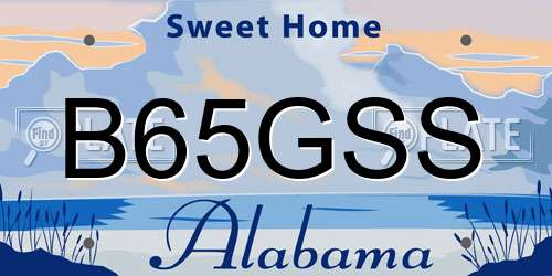 B65GSS Alabama License Plate