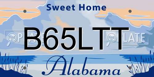 B65LTT Alabama License Plate