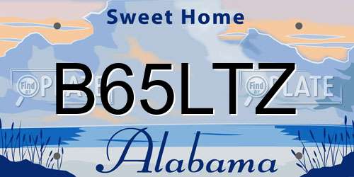 B65LTZ Alabama License Plate