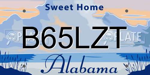 B65LZT Alabama License Plate